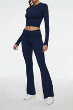 Womens Long Sleeve and Flared Pants Lounge Set