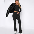 Womens Long Sleeve and Flared Pants Lounge Set